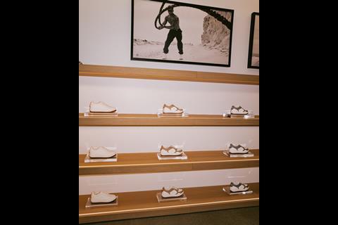 Trainers on display at Alo store, Regent Street
